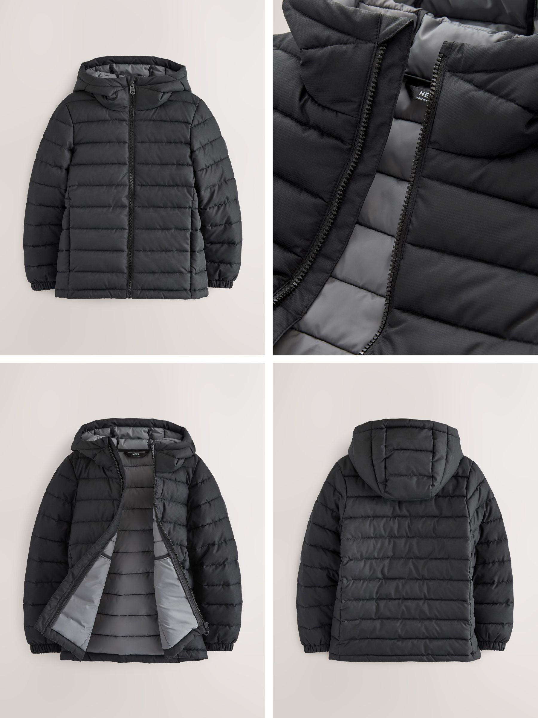 Dsiney Kidz - Black Reflective Quilted Midweight Hooded Jacket (3-17yrs) image 5