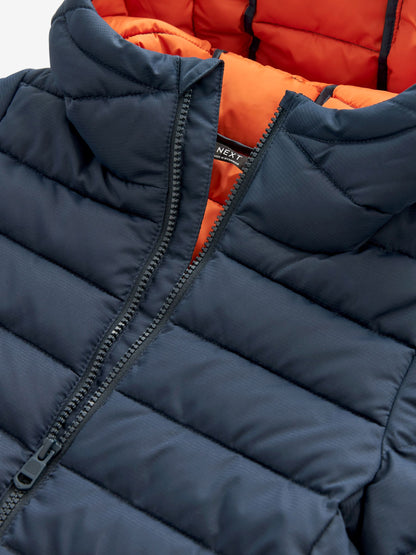 Dsiney Kidz - Navy Blue Reflective Quilted Midweight Hooded Jacket (3-17yrs) image 4
