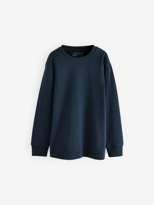 Blue Navy Regular Fit Long Sleeve Cosy T-Shirt (3-16yrs) image 1