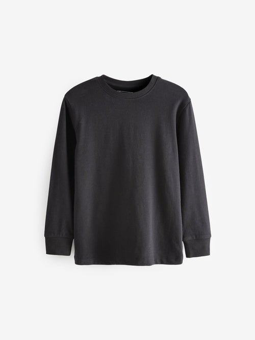 Black Regular Fit Long Sleeve Cosy T-Shirt (3-16yrs) image 1