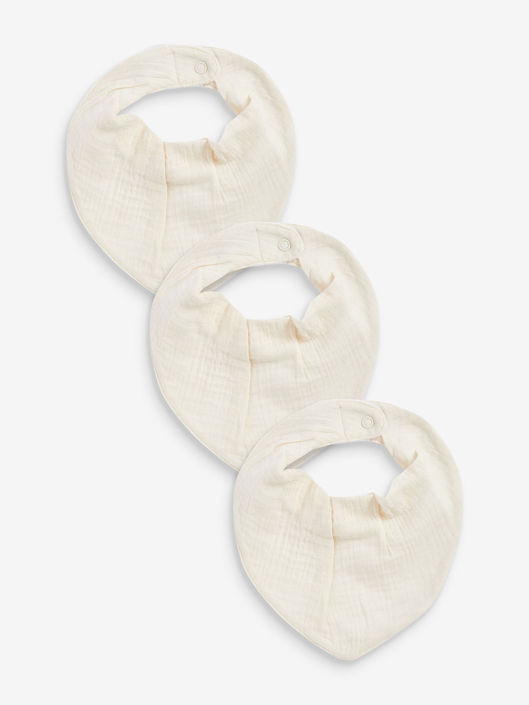Cream Muslin Baby Dribble Bibs 3 Pack image 1
