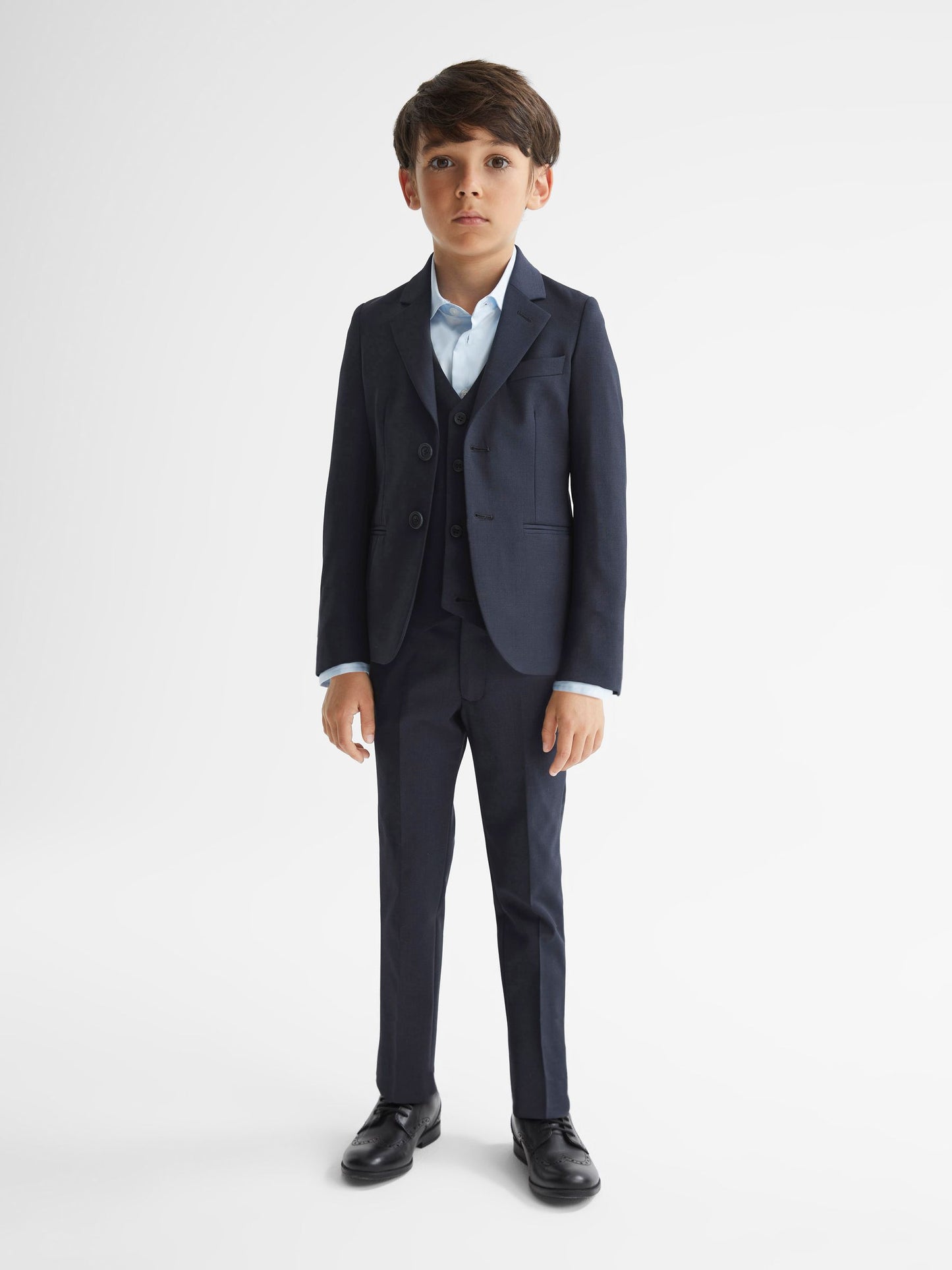 Reiss Navy Hope 4-9 yrs Modern Fit Mixer Blazer image 4
