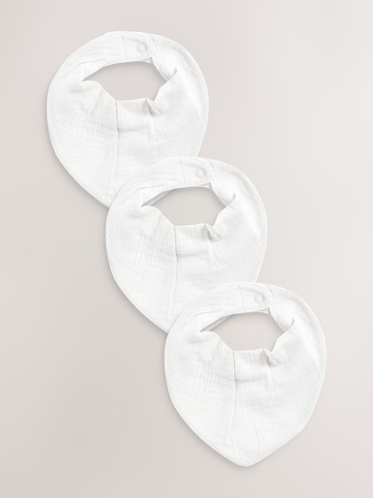 Dsiney Kidz - White Muslin Baby Dribble Bibs 3 Pack image 1
