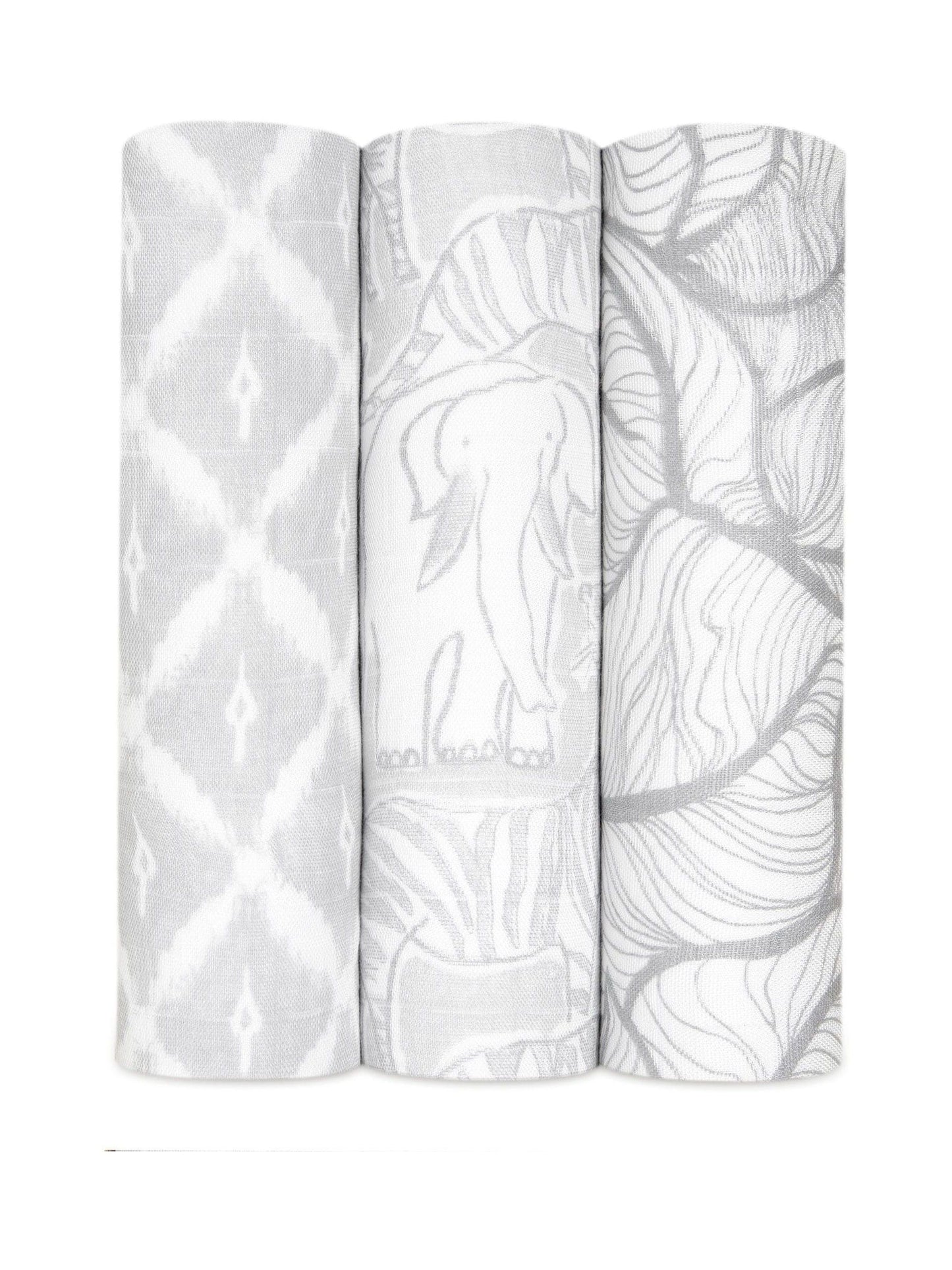 aden + anais Grey Large Silky Soft Culture Club Muslin Blankets 3 Pack image 1