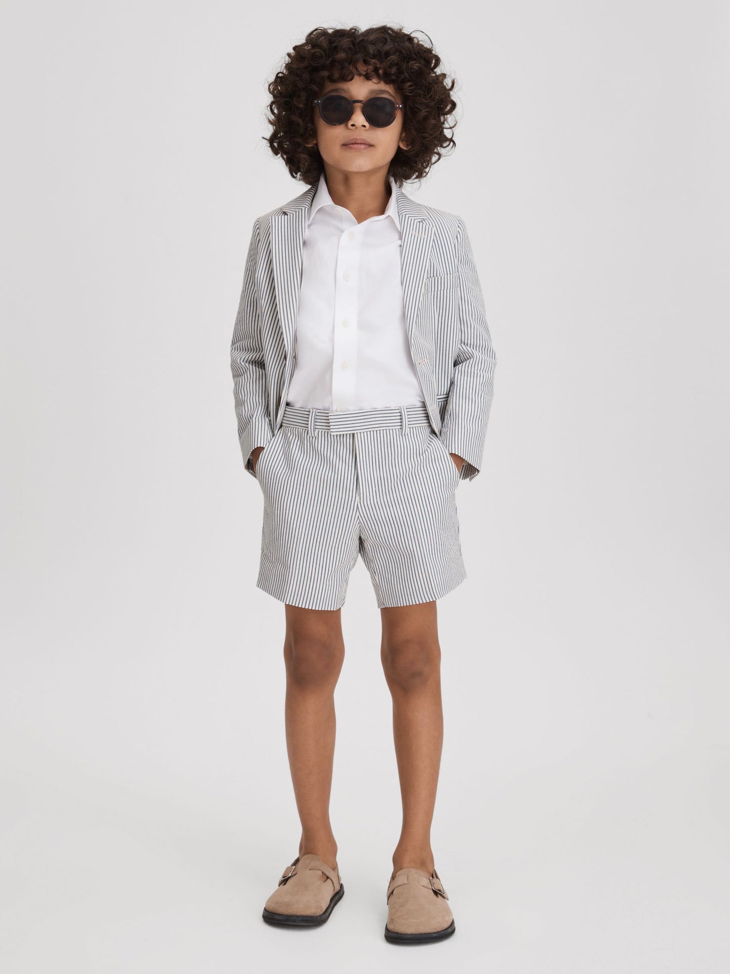 Dsiney Kidz - Reiss Soft Blue Barr 3-9 yrs Single Breasted Seersucker Blazer image 1