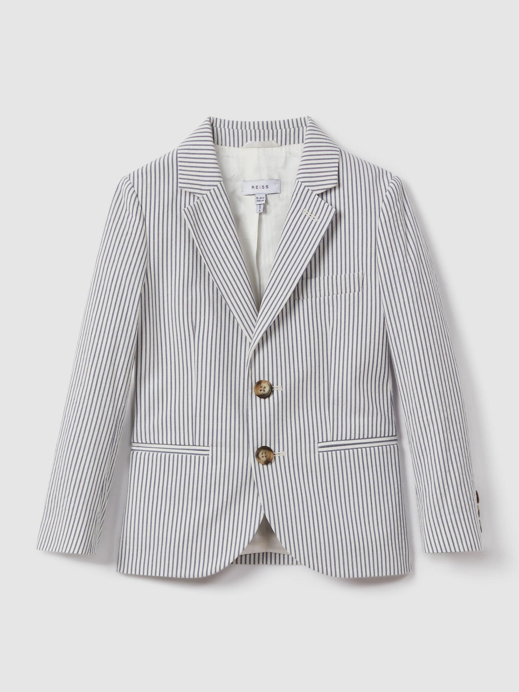 Dsiney Kidz - Reiss Soft Blue Barr 3-9 yrs Single Breasted Seersucker Blazer image 2