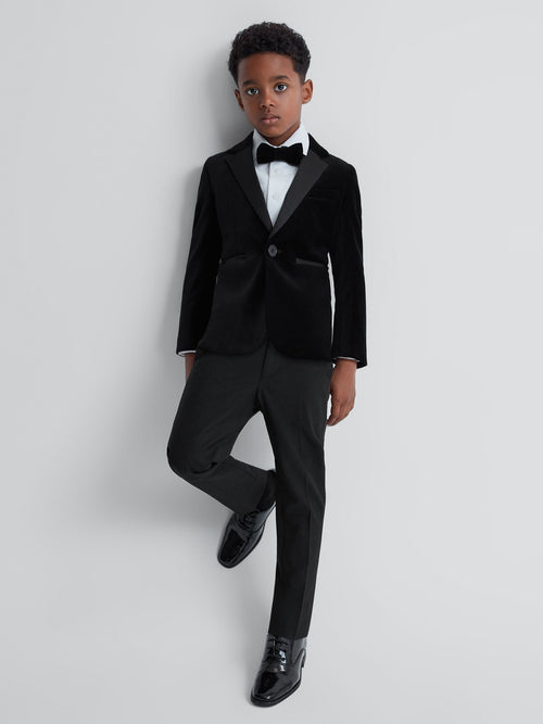 Reiss Black Knightsbridge 4-9 yrs Tuxedo Trousers image 1