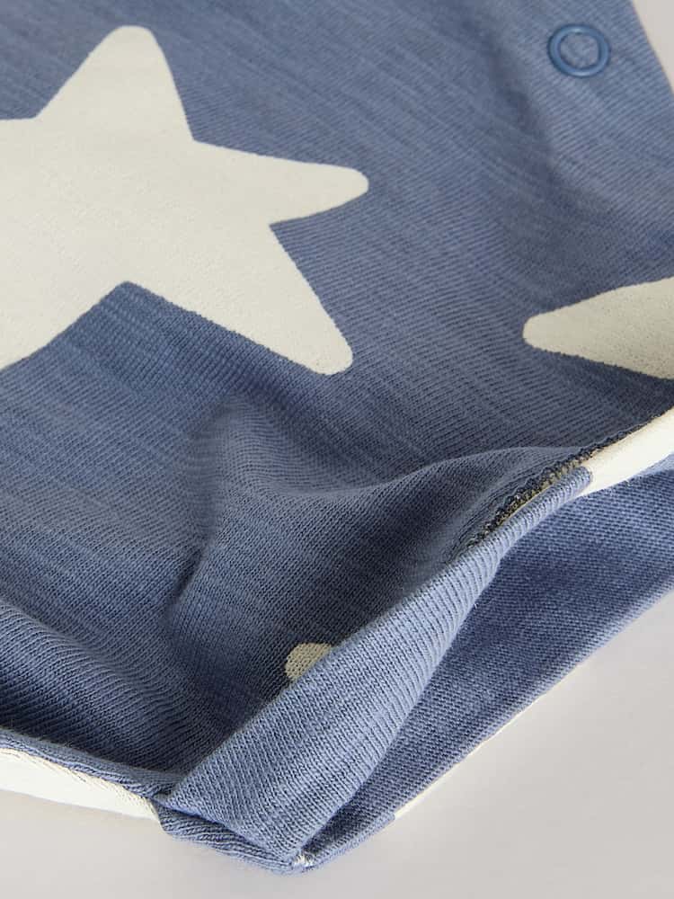 Teal Blue 100% Cotton Baby Rompers 4 Pack