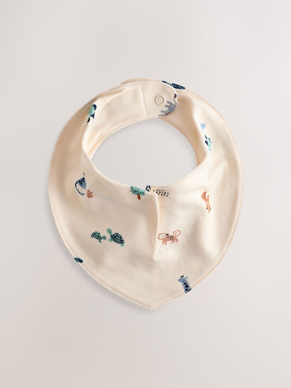 Teal Blue 5 Pack Dribble Baby 100% Cotton Bibs