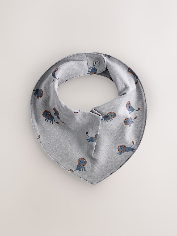 Teal Blue 5 Pack Dribble Baby 100% Cotton Bibs