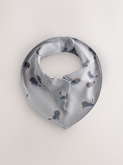 Teal Blue 5 Pack Dribble Baby 100% Cotton Bibs