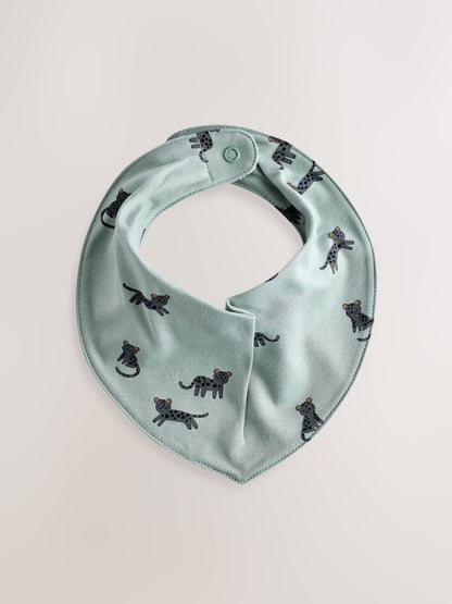 Teal Blue 5 Pack Dribble Baby 100% Cotton Bibs