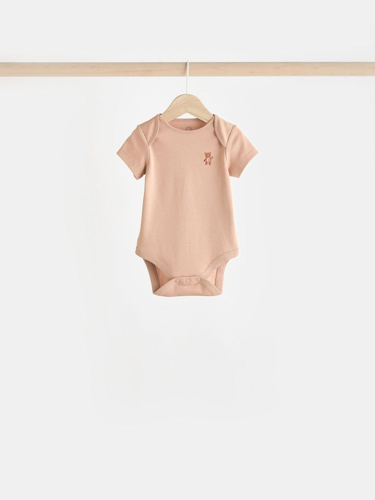 Teal Blue Baby 100% Cotton Bodysuits 7 Pack