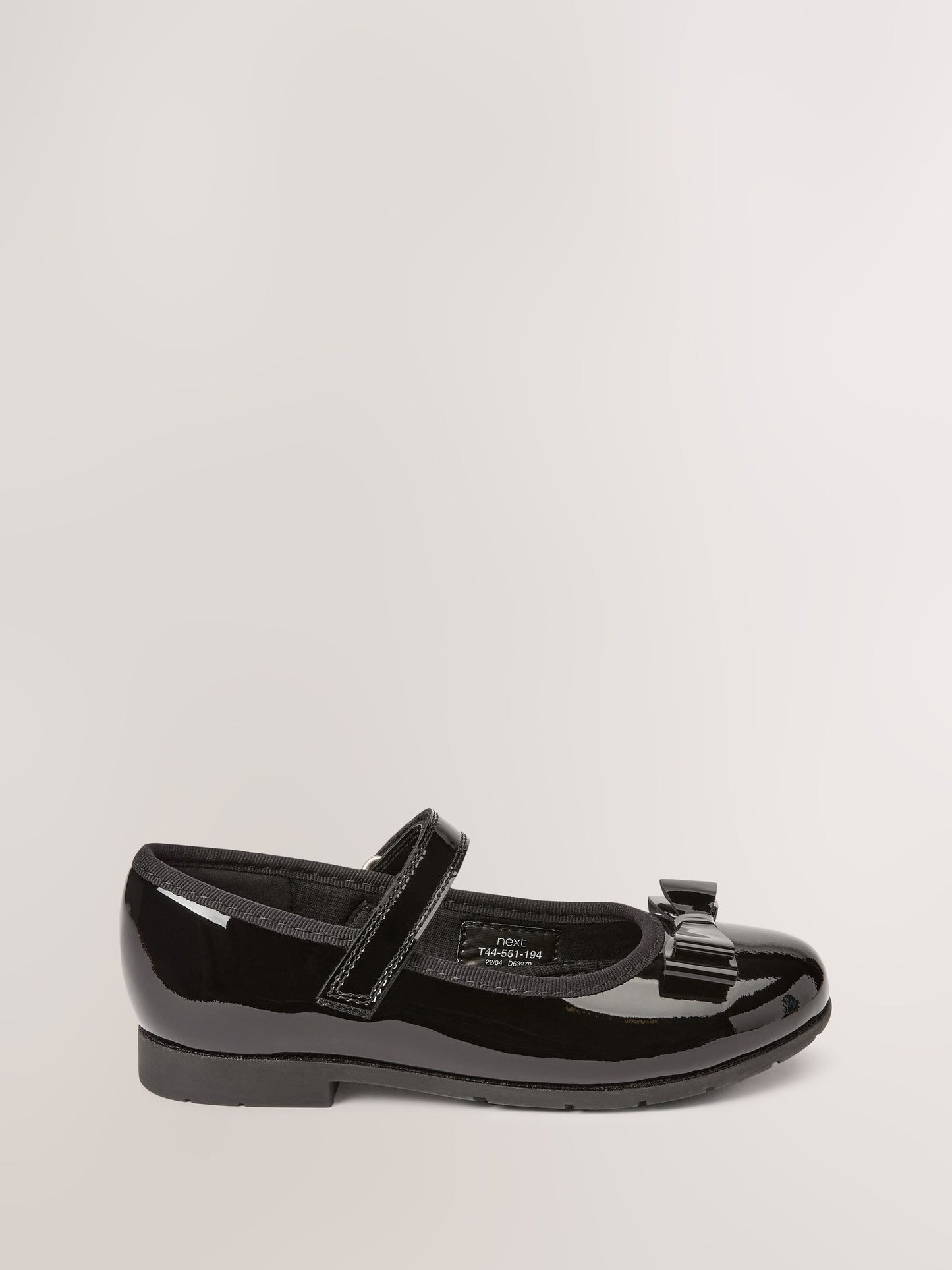 Black Patent Wide Fit (G) School Leather Bow Mary Jane Shoes image 1