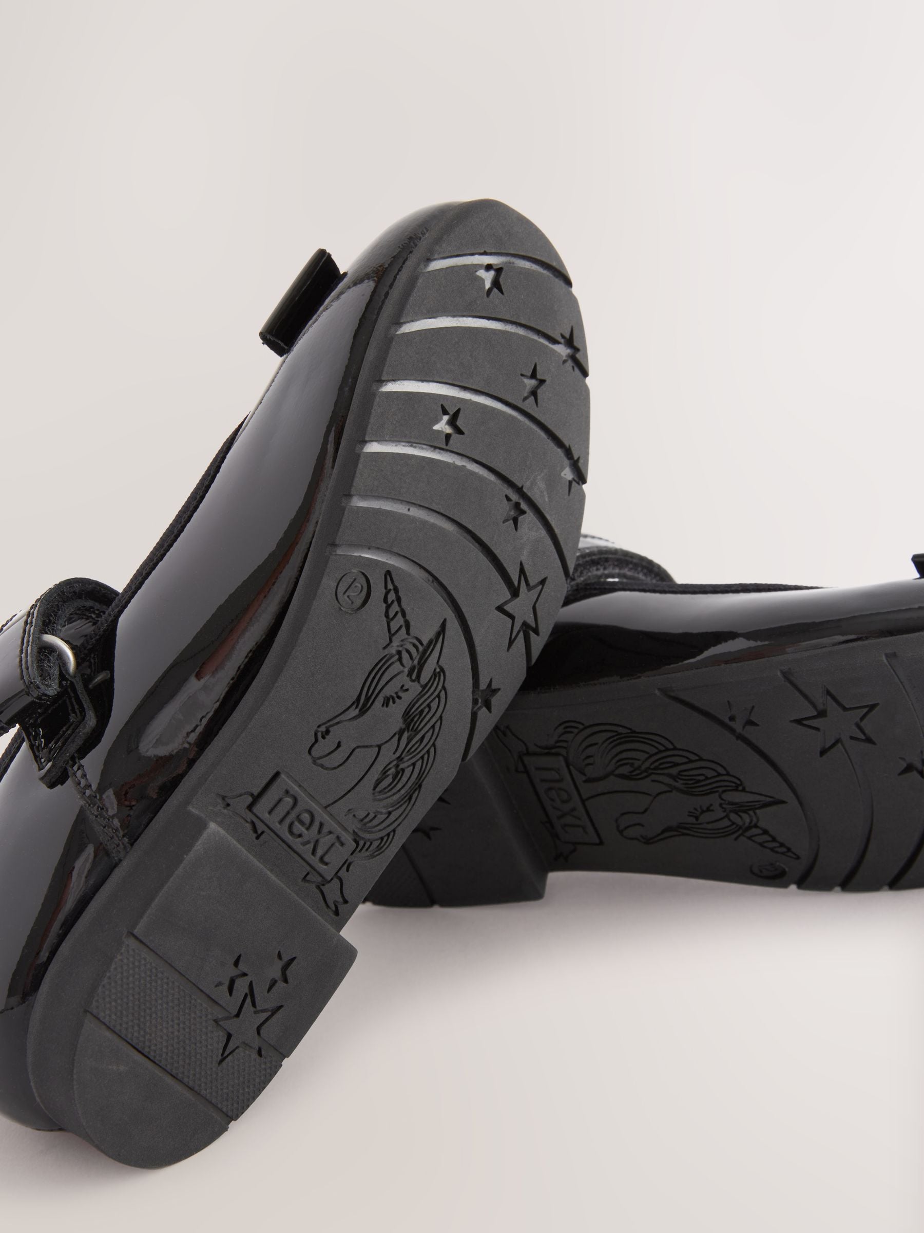 Black Patent Wide Fit (G) School Leather Bow Mary Jane Shoes image 6