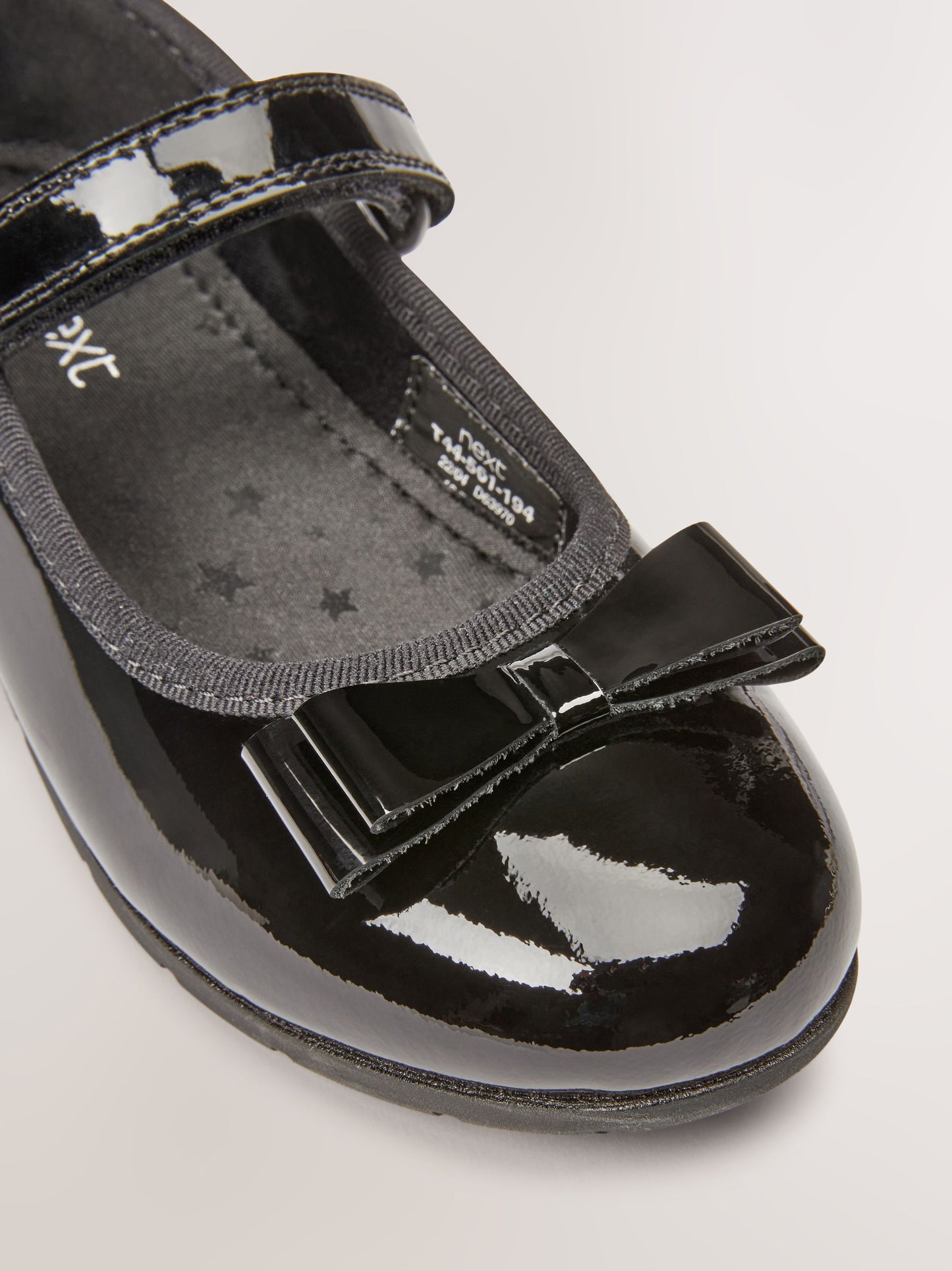Black Patent Wide Fit (G) School Leather Bow Mary Jane Shoes image 7