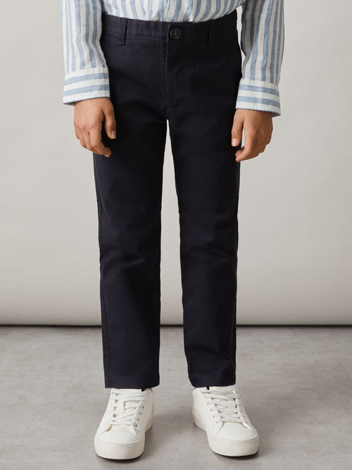 Reiss Navy Pitch 9-14 yrs Slim Fit Casual Chinos image 1