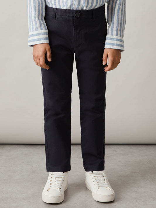 Reiss Navy Pitch 9-14 yrs Slim Fit Casual Chinos image 1