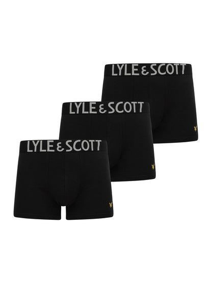 Dsiney Kidz - Lyle & Scott Black Chrome Daniel Premium Boxer Trunks 3 Pack image 1