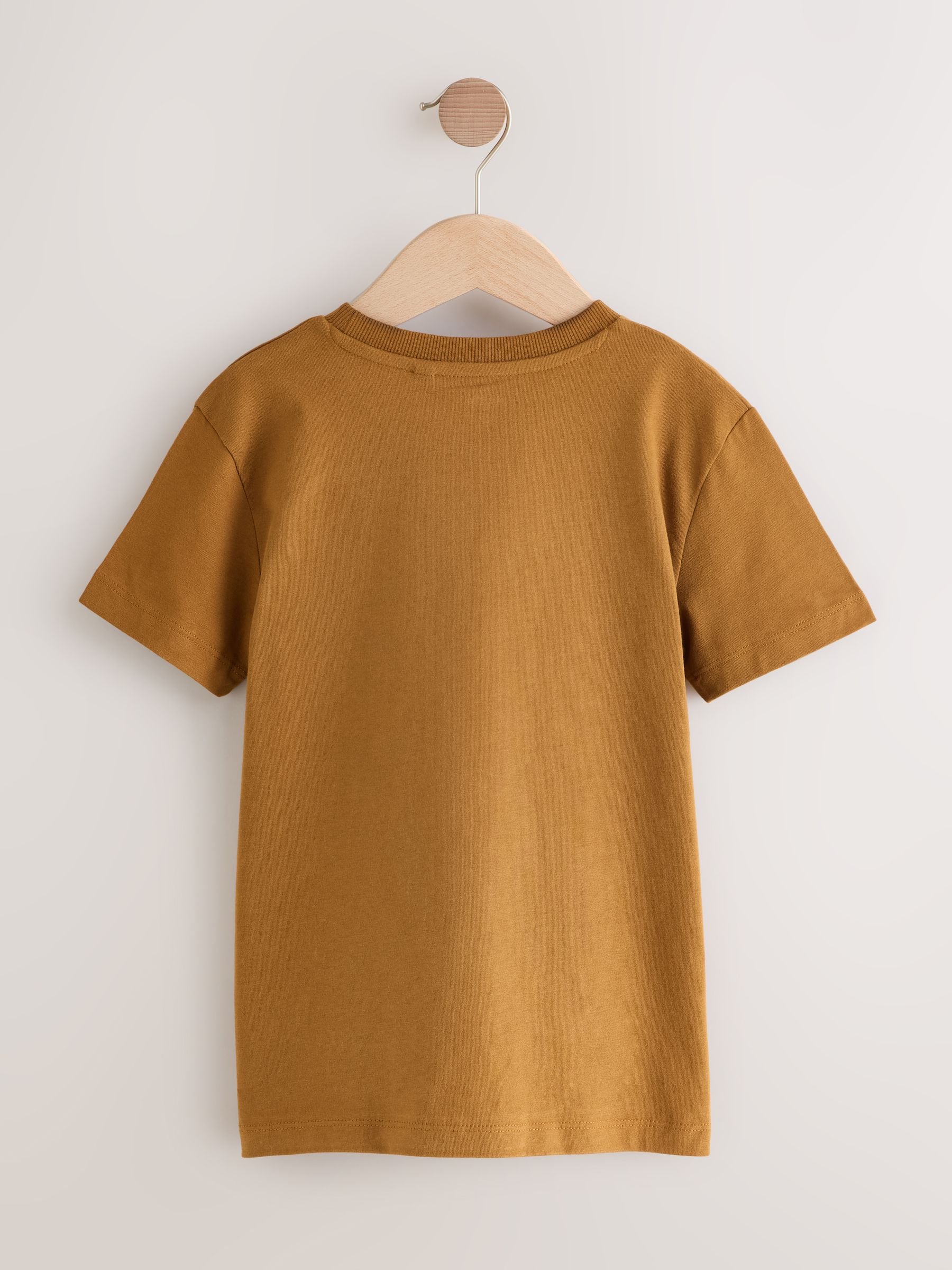 Dsiney Kidz - Grey/Black/Khaki Green/Tan Brown Short Sleeve Stag Embroidered T-Shirts 4 Pack (3-16yrs) image 3