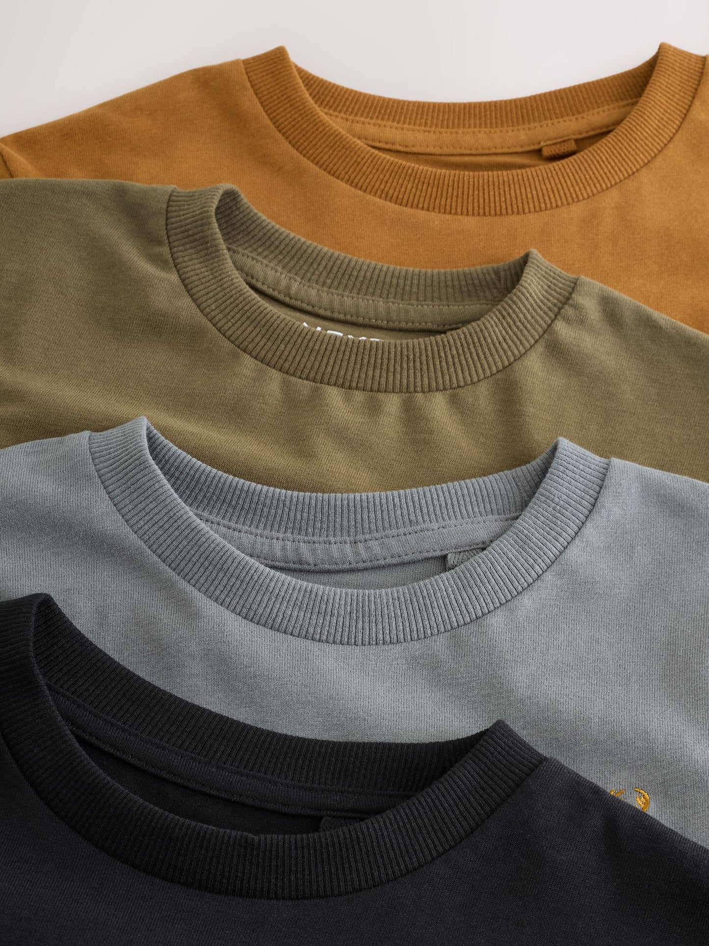 Dsiney Kidz - Grey/Black/Khaki Green/Tan Brown Short Sleeve Stag Embroidered T-Shirts 4 Pack (3-16yrs) image 7