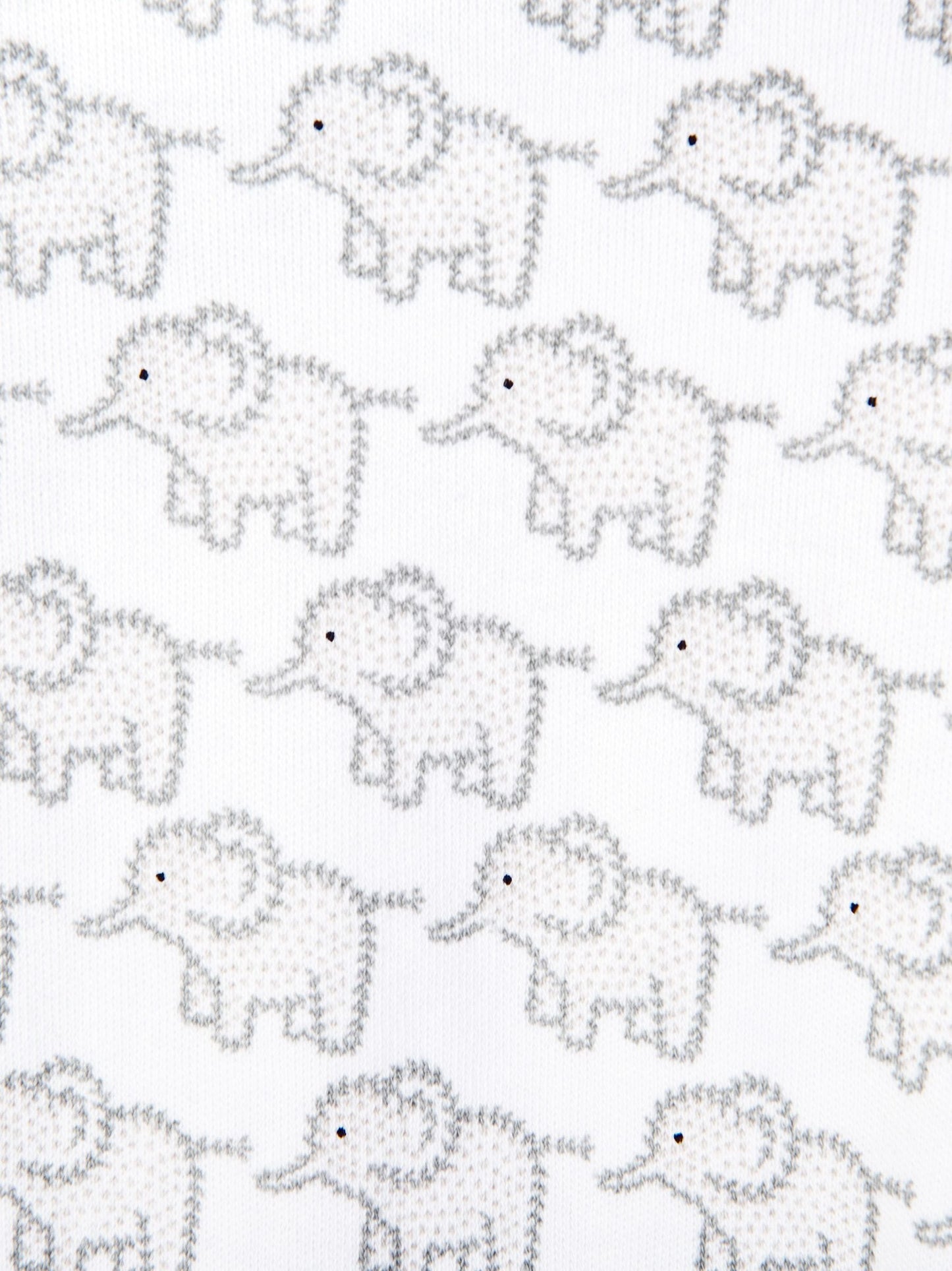 JoJo Maman Bébé Light Grey Little Elephant Cotton Baby Sleepsuit image 2