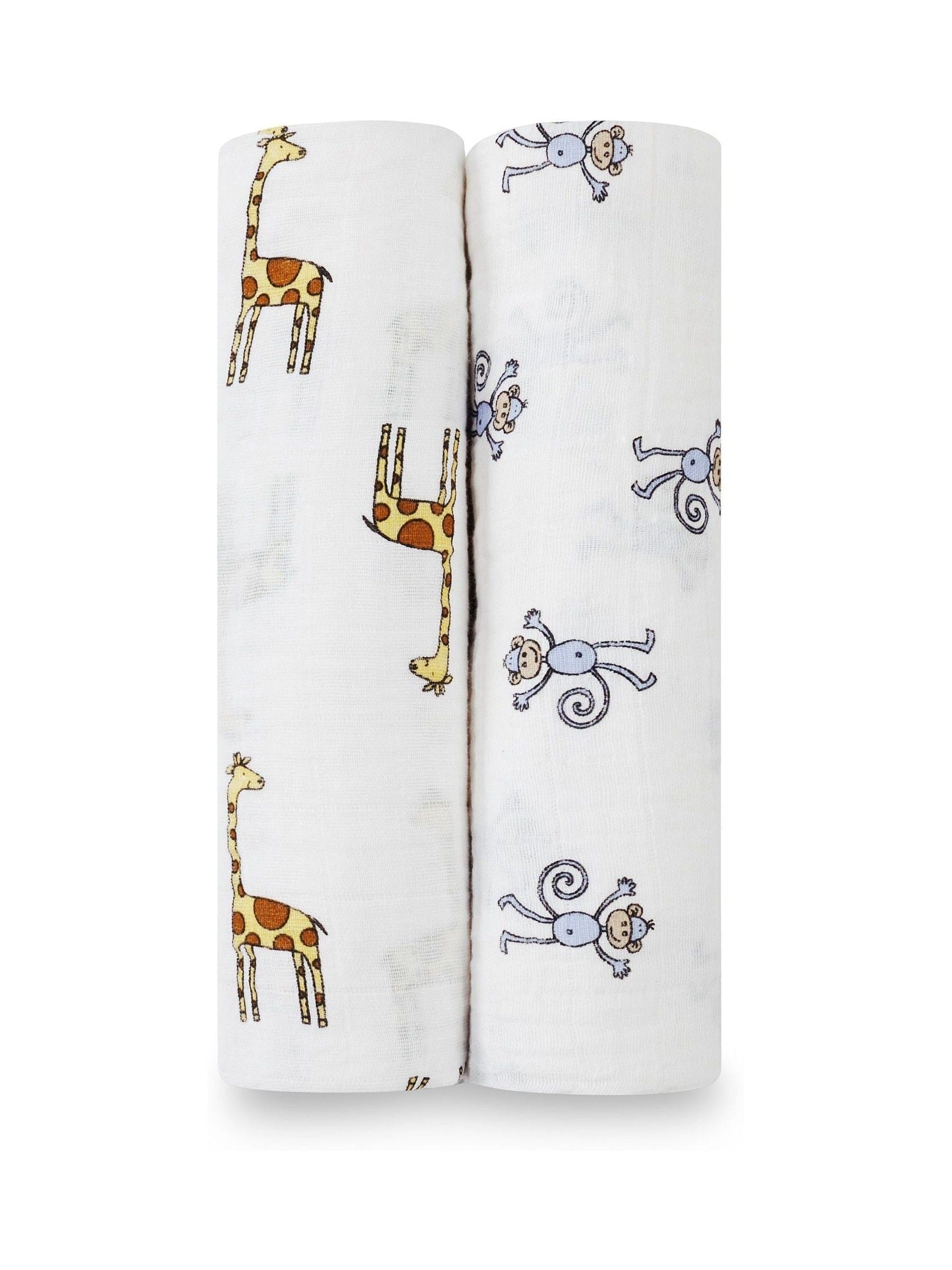 aden + anais White Large Muslin Jungle Jam Blankets 2 Pack image 1