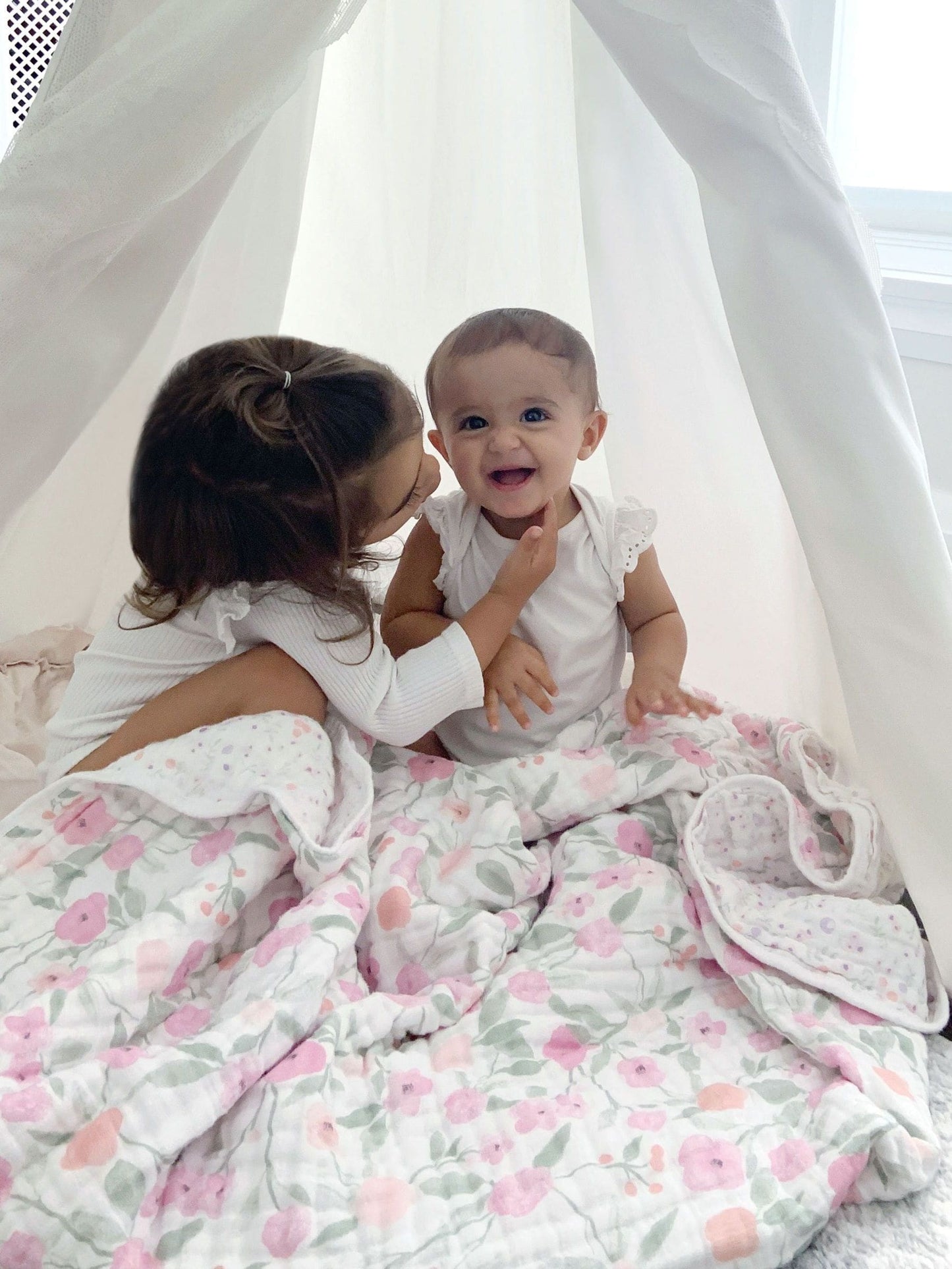 aden + anais Pink Dream Blanket 100% Cotton Muslin Ma Fleur image 1