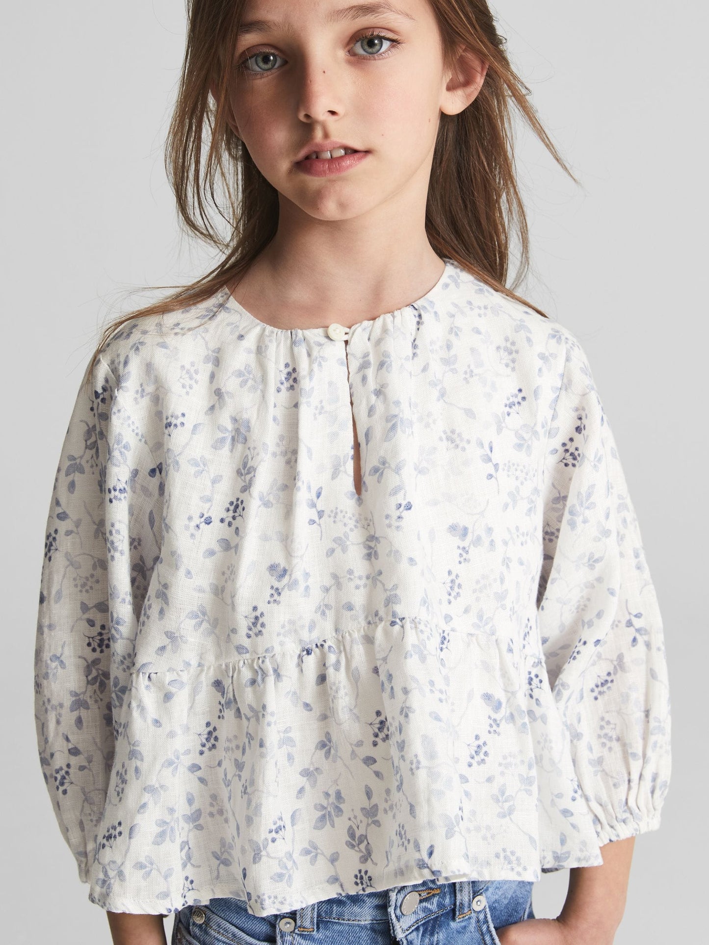 Dsiney Kidz - Reiss Blue Print Lee Junior Long Sleeve Blouse image 1
