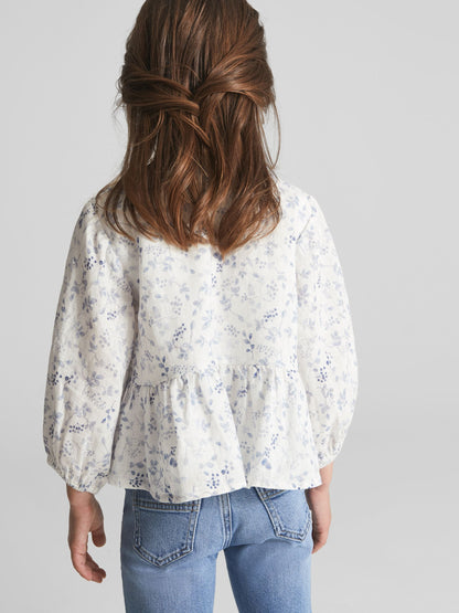 Dsiney Kidz - Reiss Blue Print Lee Junior Long Sleeve Blouse image 4