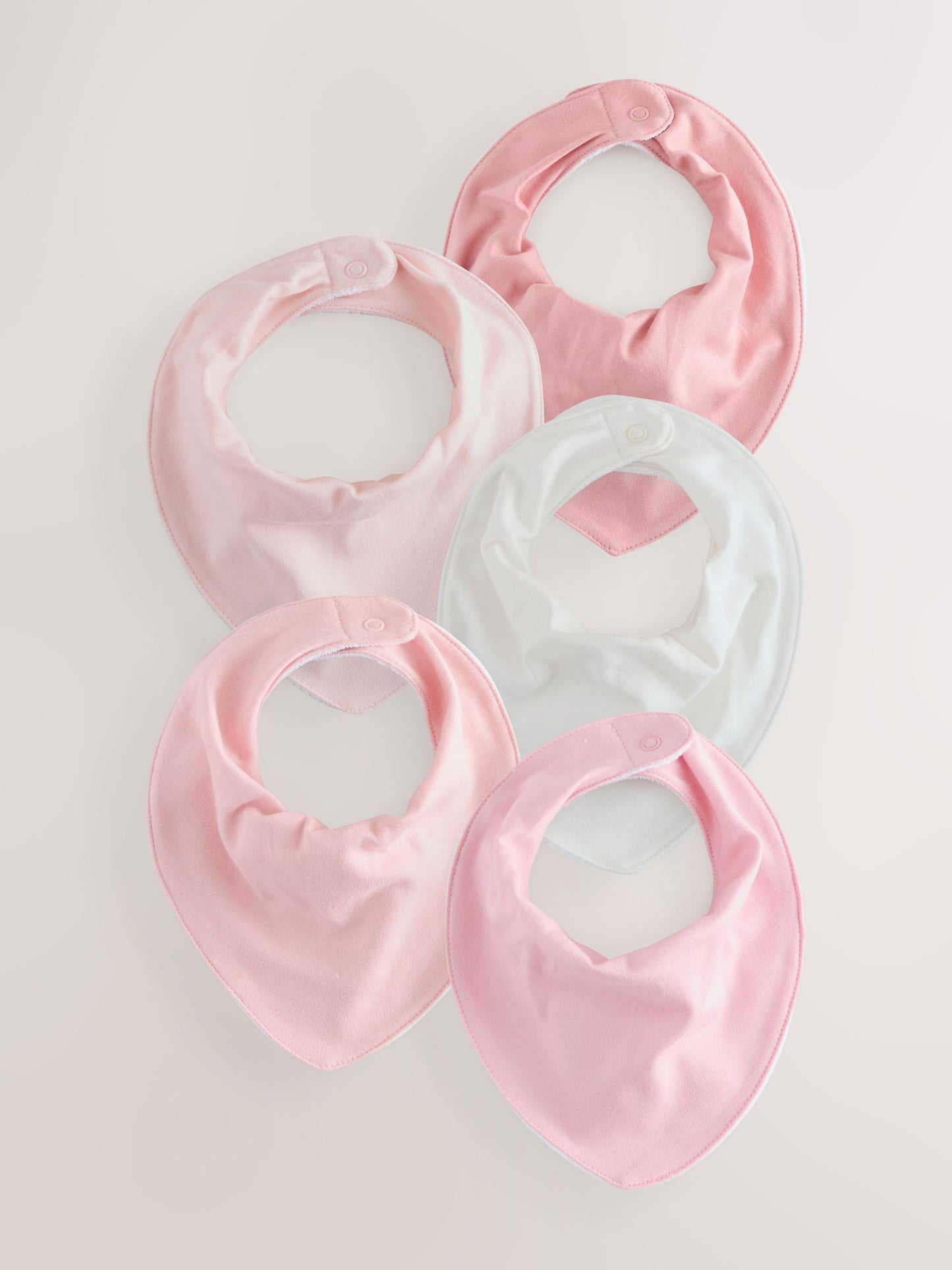 Pink 5 Pack Baby Dribble Bibs image 1