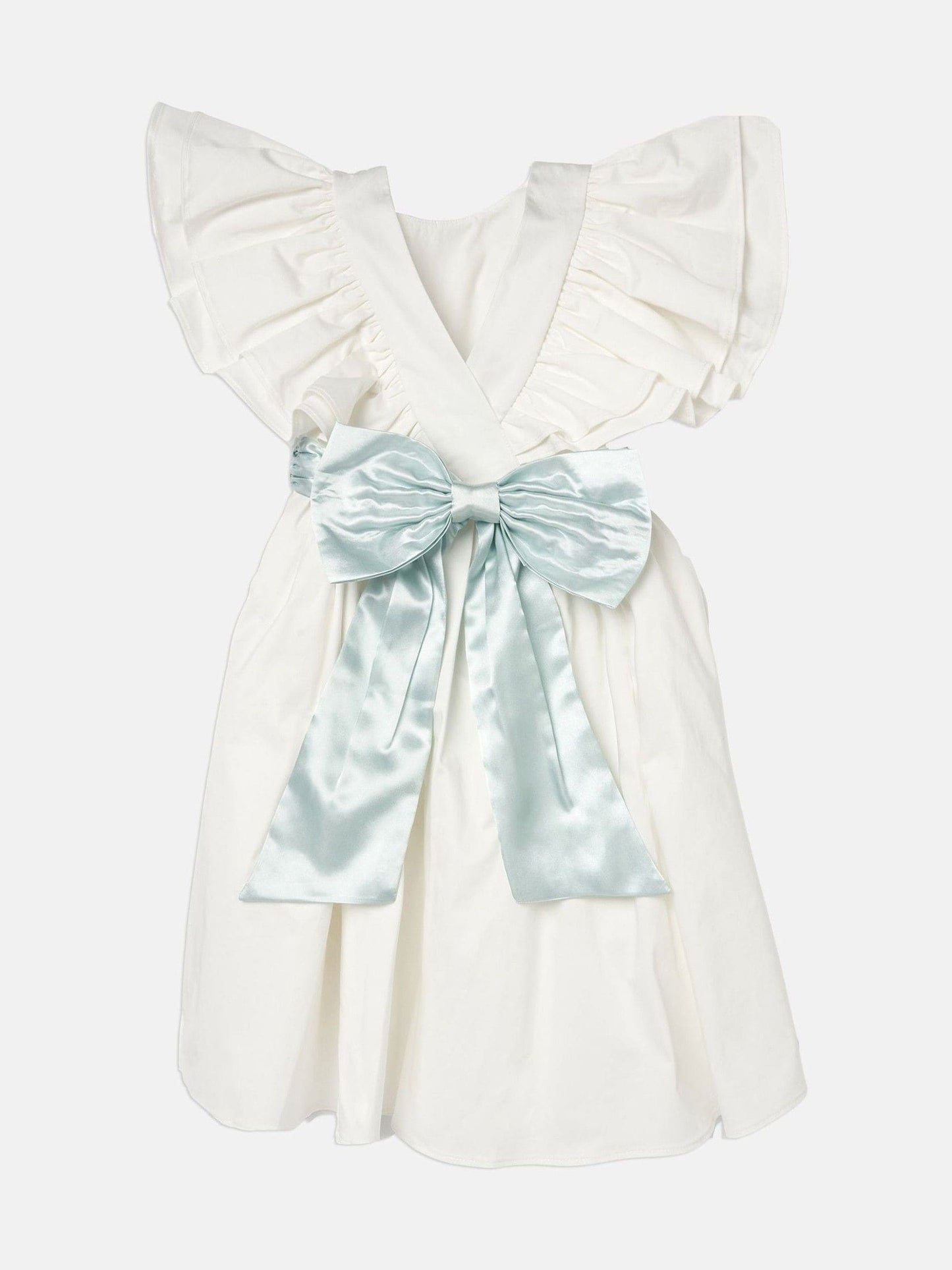 Angel & Rocket White/Green Taffeta Ruffle Bow Sylvie Dress image 10