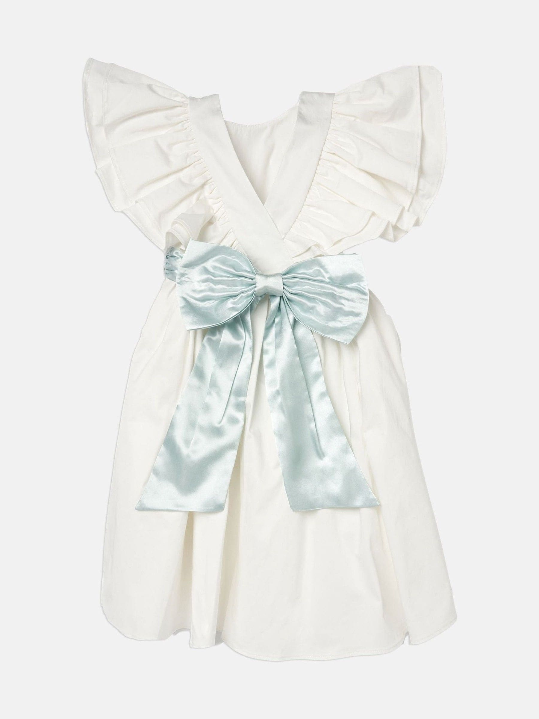 Angel & Rocket White/Green Taffeta Ruffle Bow Sylvie Dress image 10