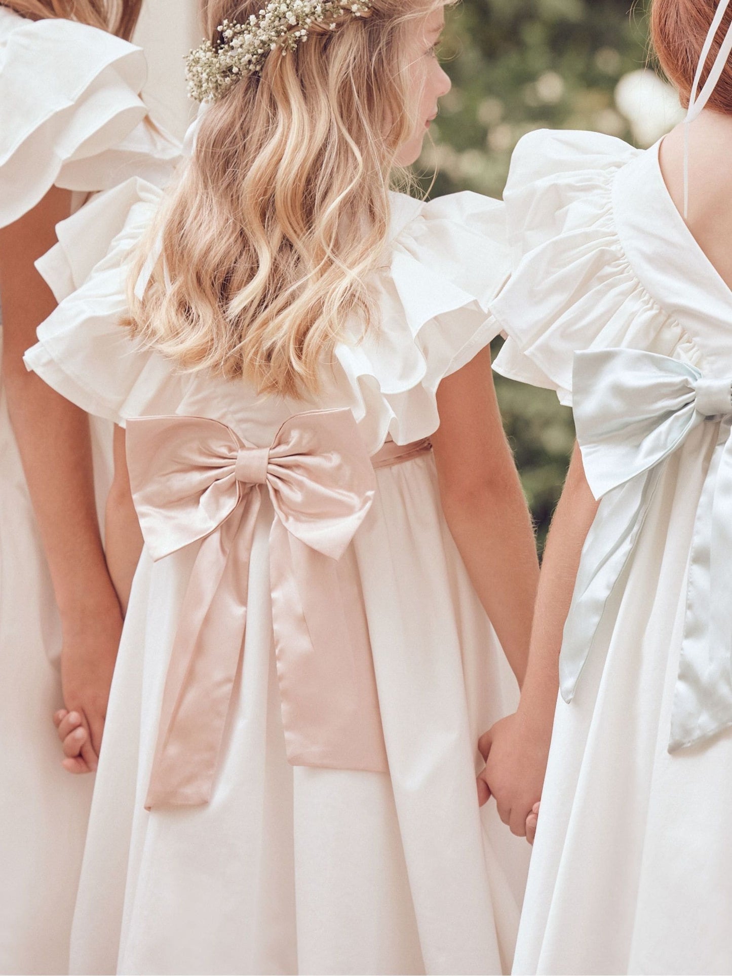 Angel & Rocket White/Green Taffeta Ruffle Bow Sylvie Dress image 6
