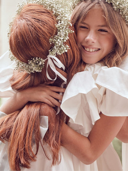 Angel & Rocket White/Green Taffeta Ruffle Bow Sylvie Dress image 8
