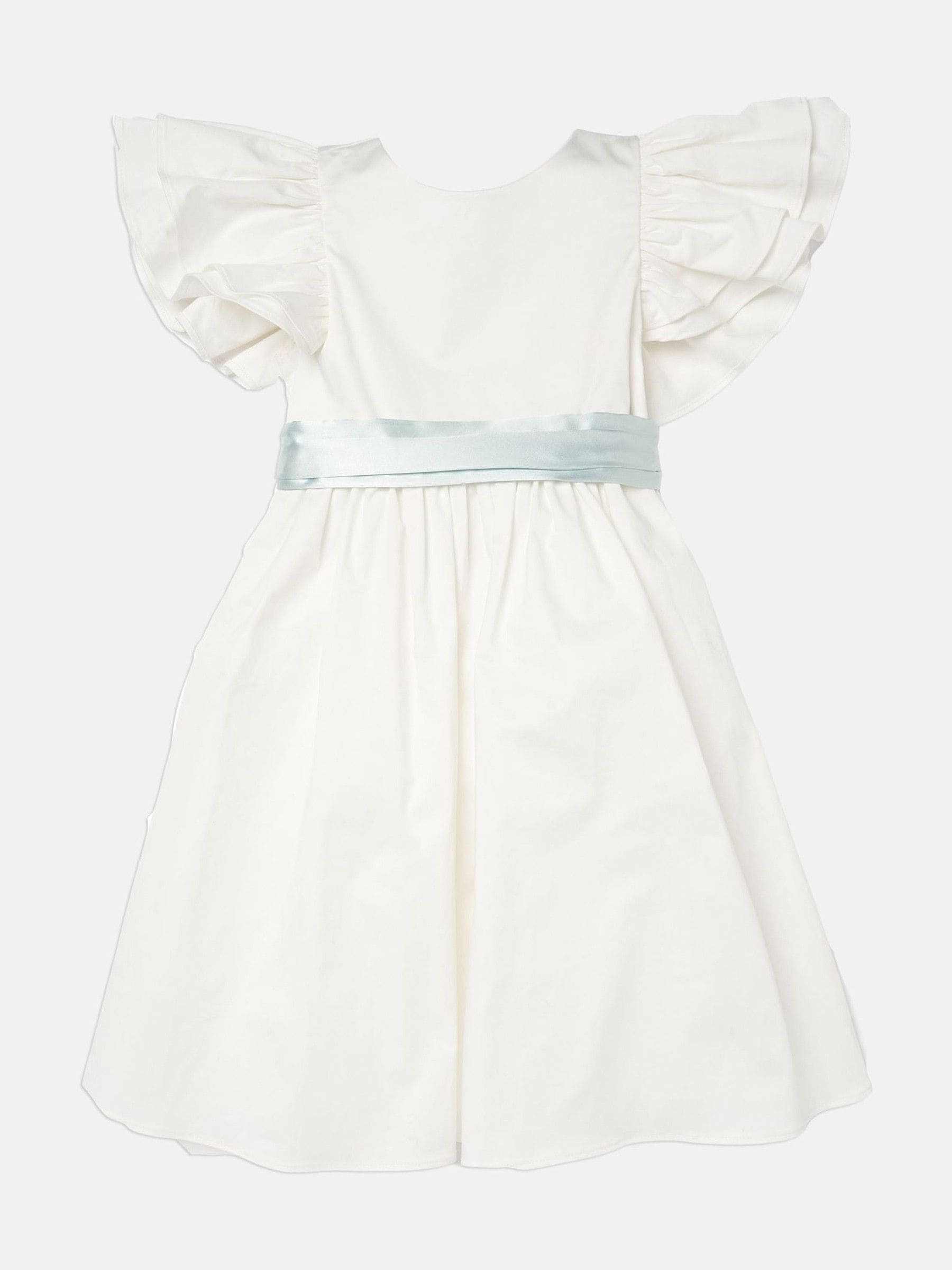 Angel & Rocket White/Green Taffeta Ruffle Bow Sylvie Dress image 9