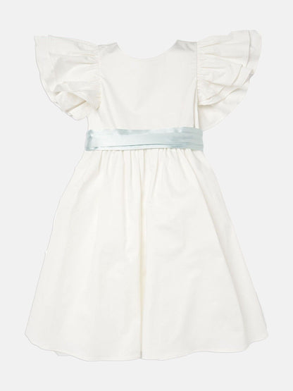 Angel & Rocket White/Green Taffeta Ruffle Bow Sylvie Dress image 9