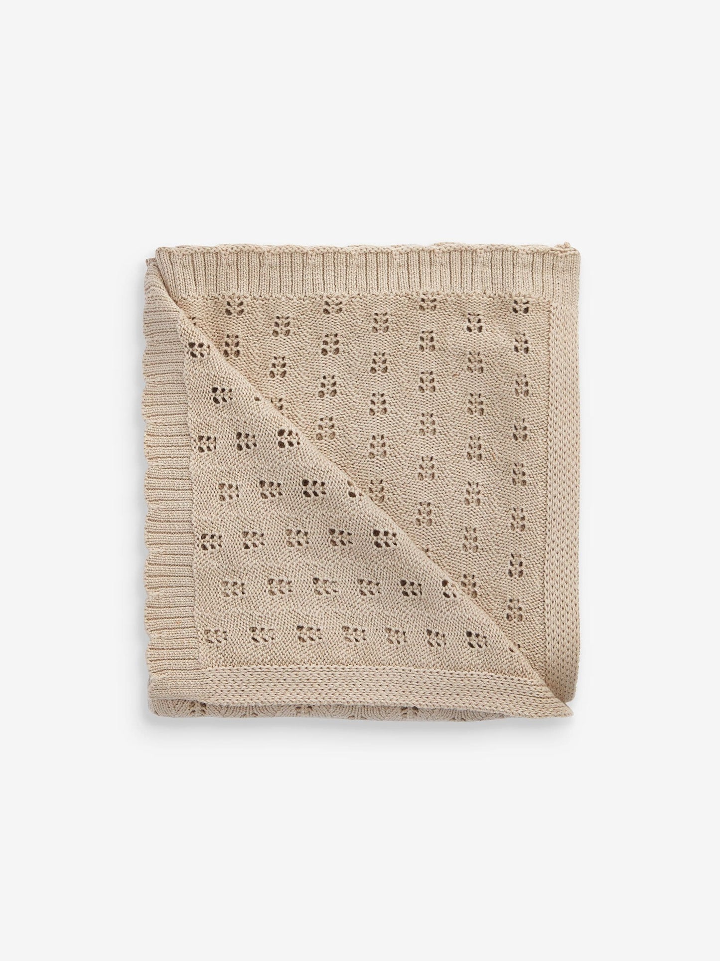 The Little Tailor Natural The Little Tailor Fawn Pointelle Natural Blanket image 1