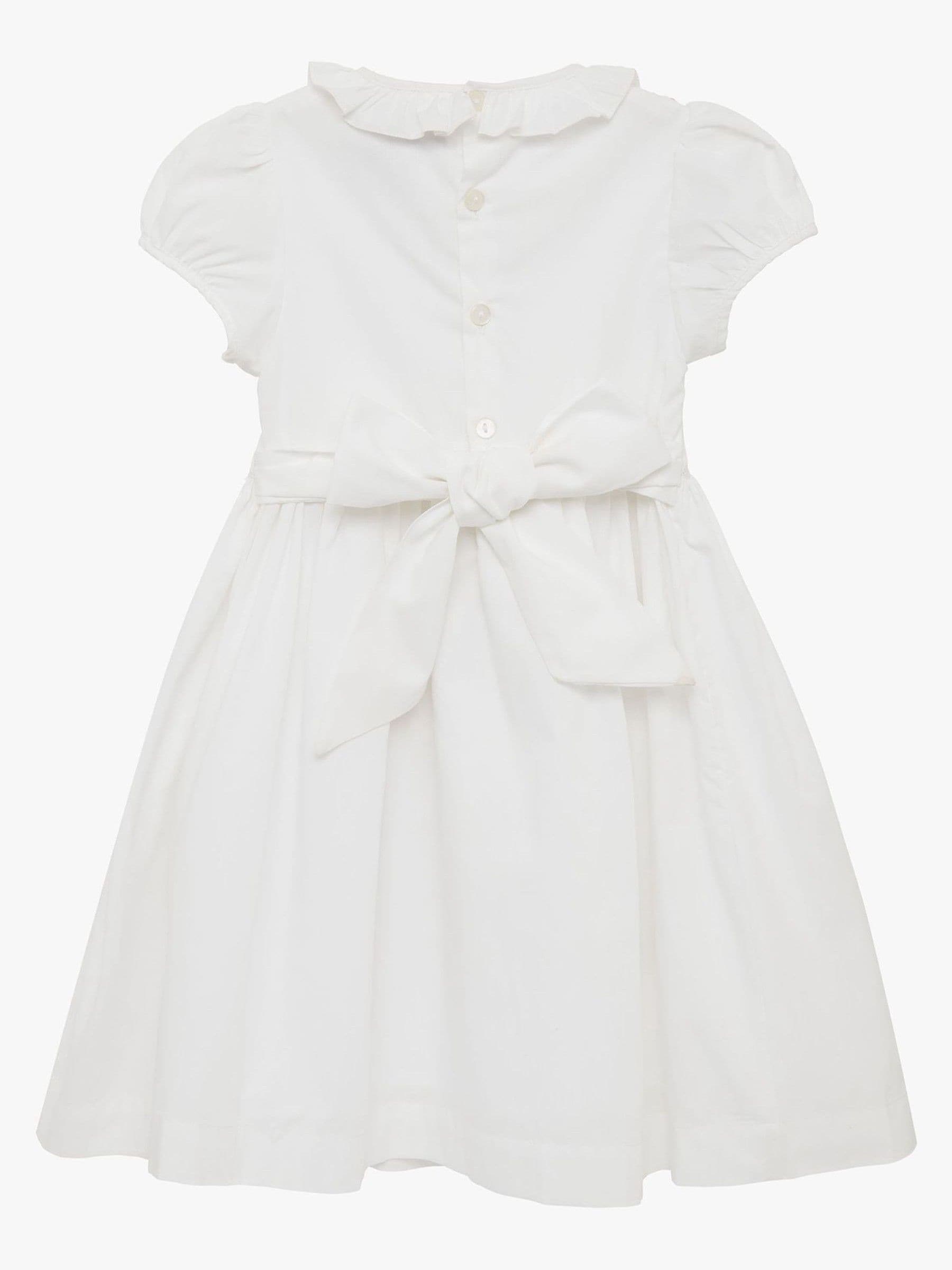 Trotters London White Willow 100% Cotton Rose Hand Smocked Dress image 2