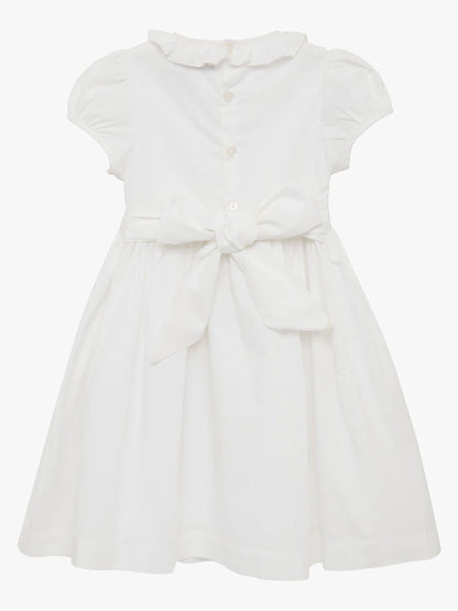 Trotters London White Willow 100% Cotton Rose Hand Smocked Dress image 2