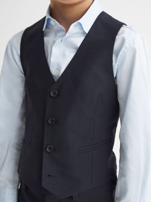 Reiss Navy Hope 4-9 yrs Modern Fit Waistcoat image 1