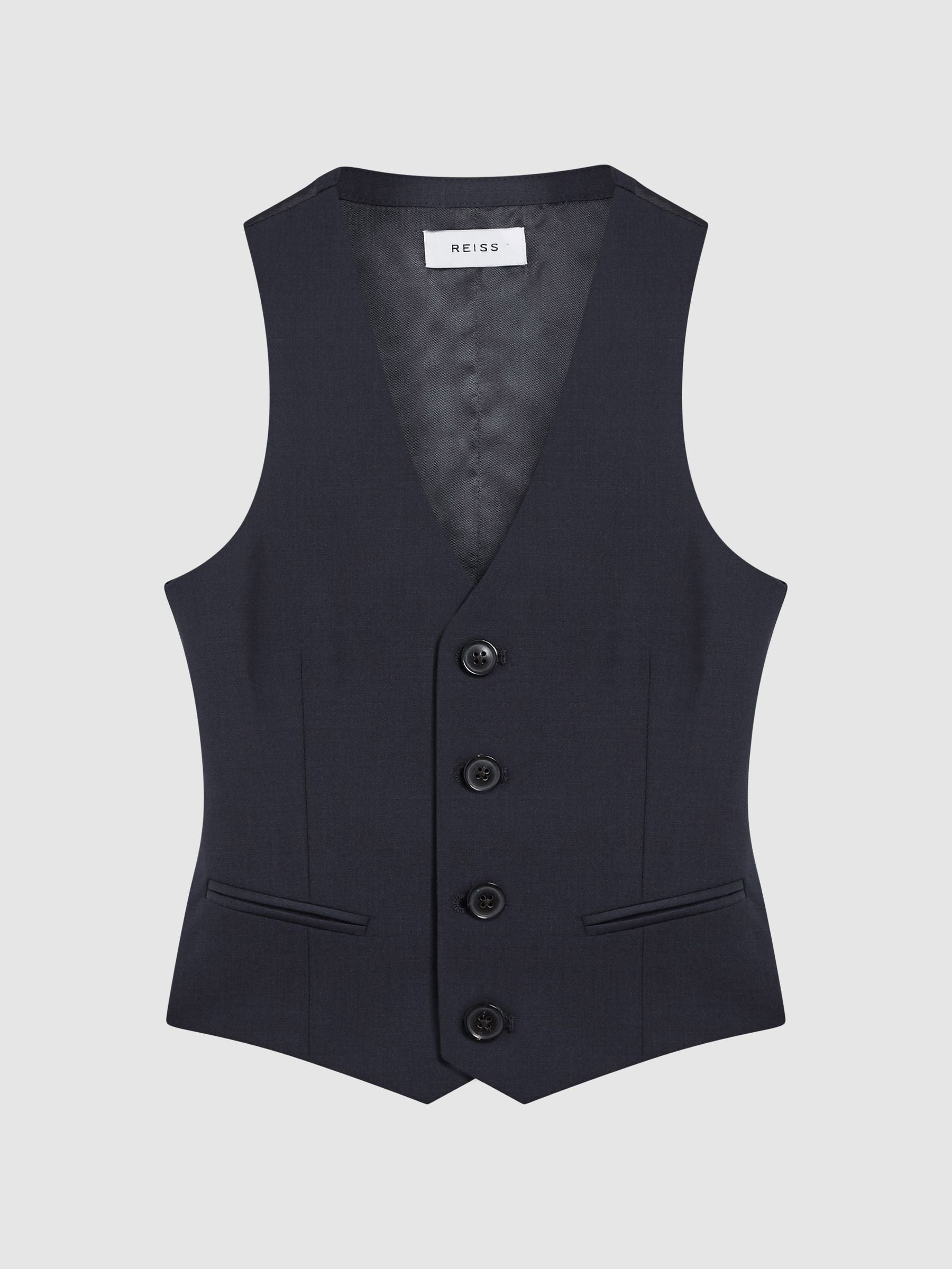 Reiss Navy Hope 4-9 yrs Modern Fit Waistcoat image 2
