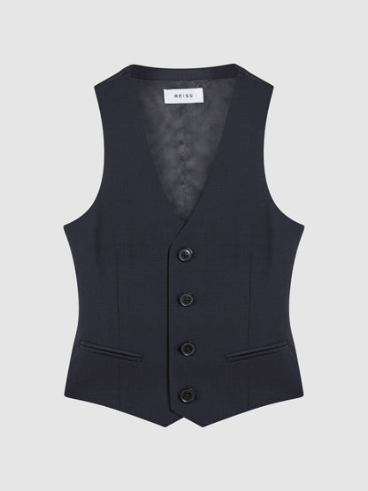 Reiss Navy Hope 4-9 yrs Modern Fit Waistcoat image 2