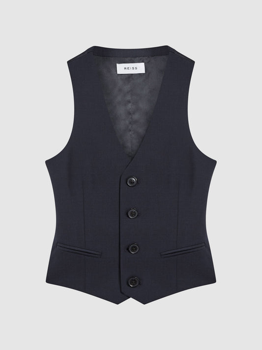 Reiss Navy Hope 4-9 yrs Modern Fit Waistcoat image 2