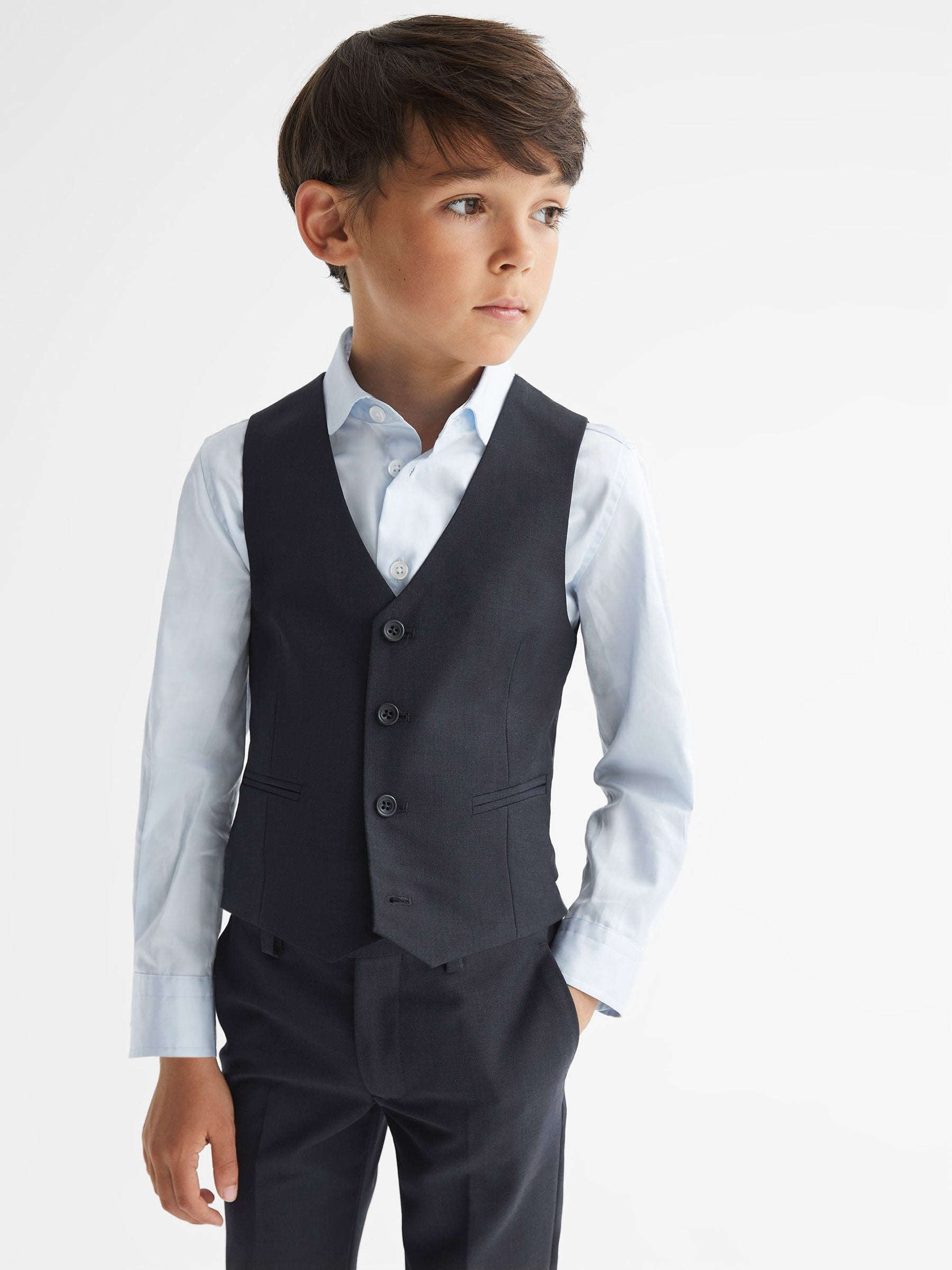 Reiss Navy Hope 4-9 yrs Modern Fit Waistcoat image 3
