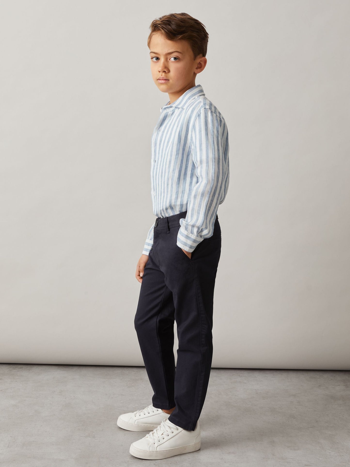 Reiss Navy Pitch 3-9 yrs Slim Fit Casual Chinos image 1