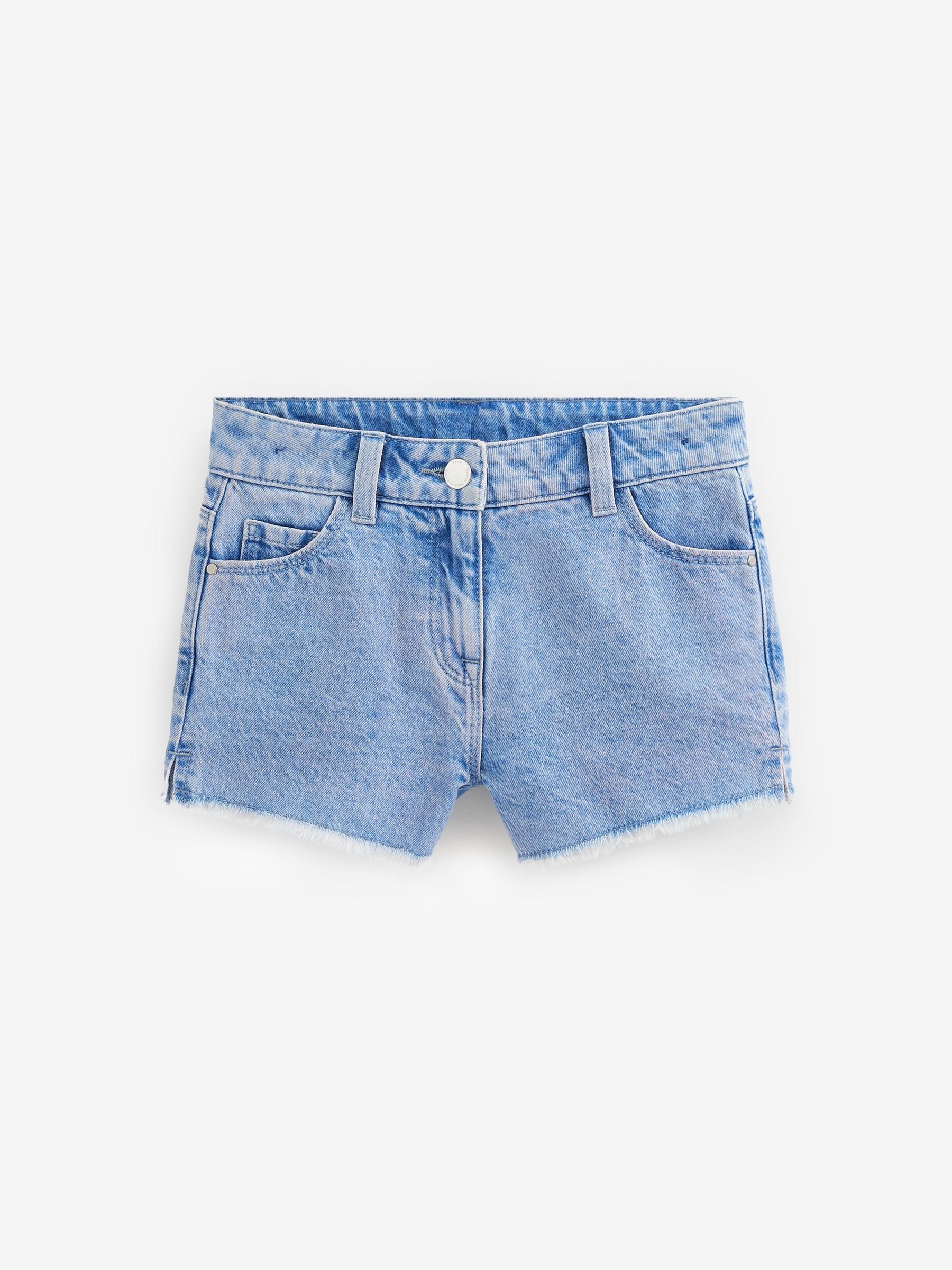 Dsiney Kidz - Bright Blue Regular Length Frayed Edge Denim Shorts (3-16yrs) image 5