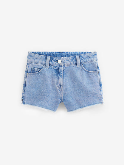 Dsiney Kidz - Bright Blue Regular Length Frayed Edge Denim Shorts (3-16yrs) image 5
