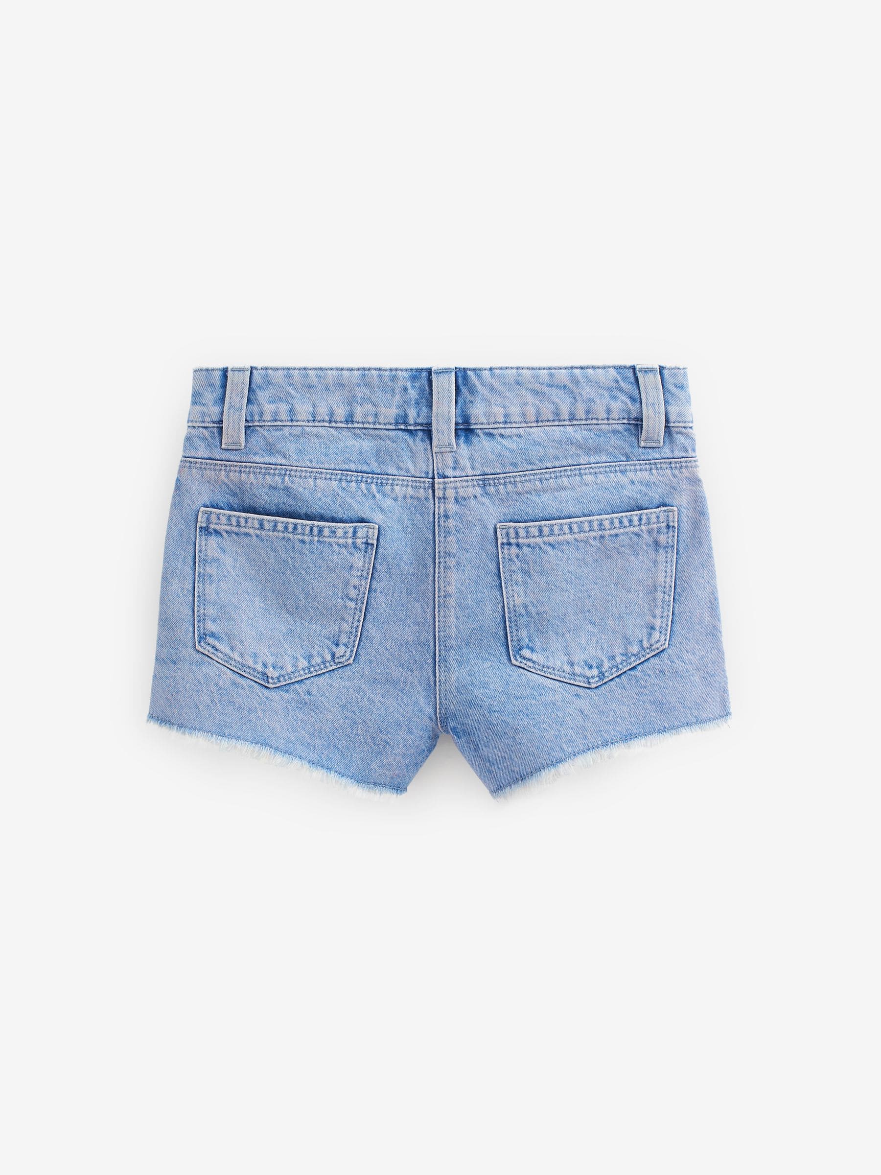 Dsiney Kidz - Bright Blue Regular Length Frayed Edge Denim Shorts (3-16yrs) image 6