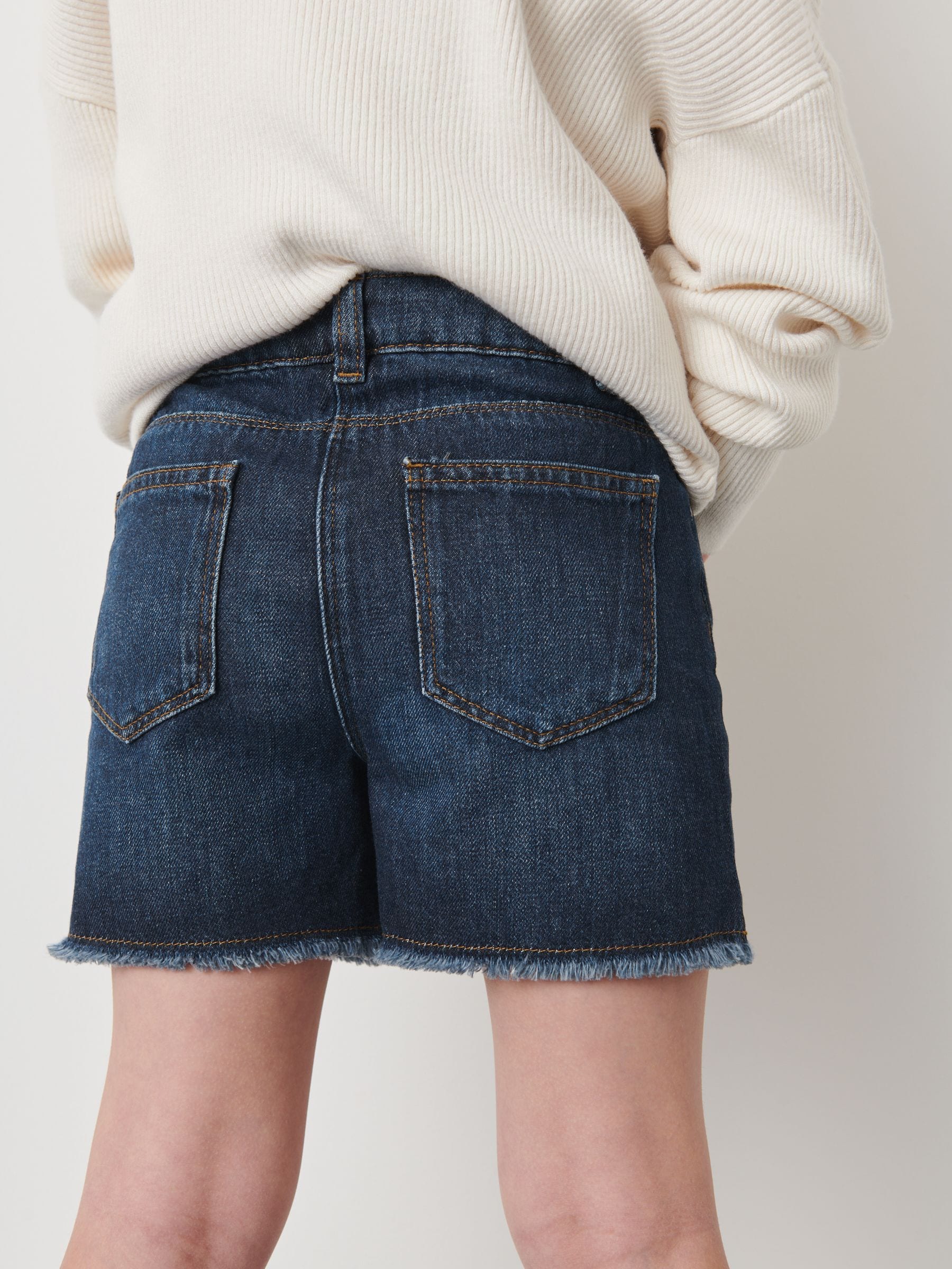 Dsiney Kidz - Dark Blue Longer Length Frayed Edge Denim Shorts (3-16yrs) image 3